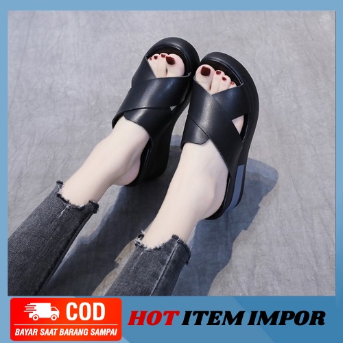 MB63-SW05 Sandal Wedges Wanita Sandal Wanita Import Wedges Tinggi