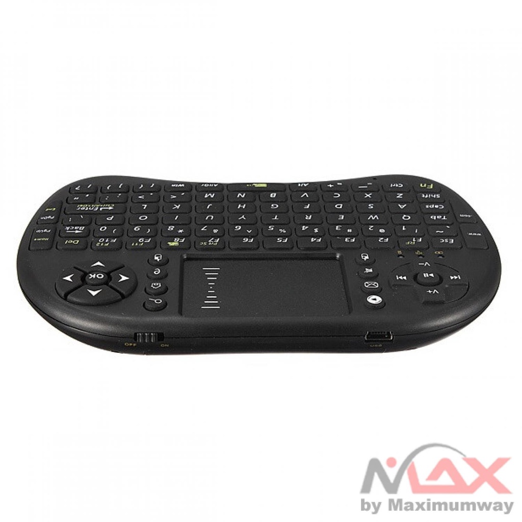 Mini Keyboard Wireless 2.4GHz dengan Touch Pad &amp; Mouse - i8 Warna Hitam