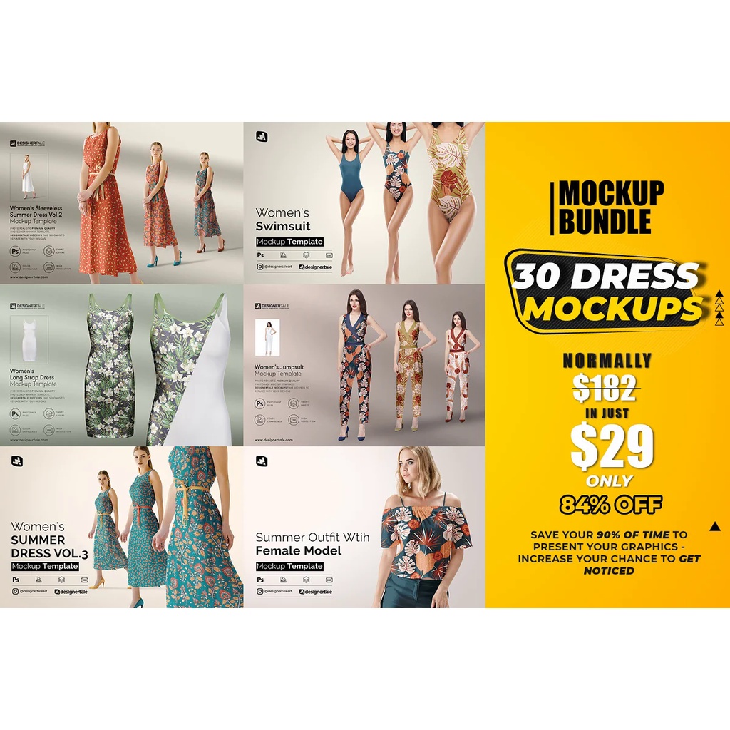 30 Dres Mockup Collections - Photoshop