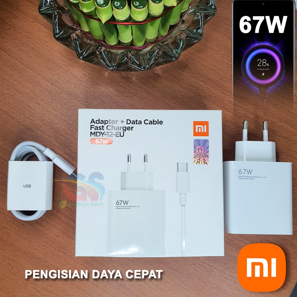 CHARGER XIAOMI FAST CHARGING TYPE- C 67W FOR REDMI NOTE 7/ 8/ 8 PRO/ MI8/ MI9/ MI10 NEW/NOTE 9/NOTE 10