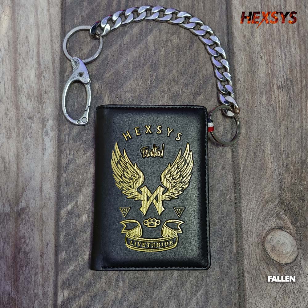 Bossque X Hexsys - Fallen Dompet Pria Bahan Kulit PU Vona Penn Wallet - Dompet Pria Lipat Pendek jfr