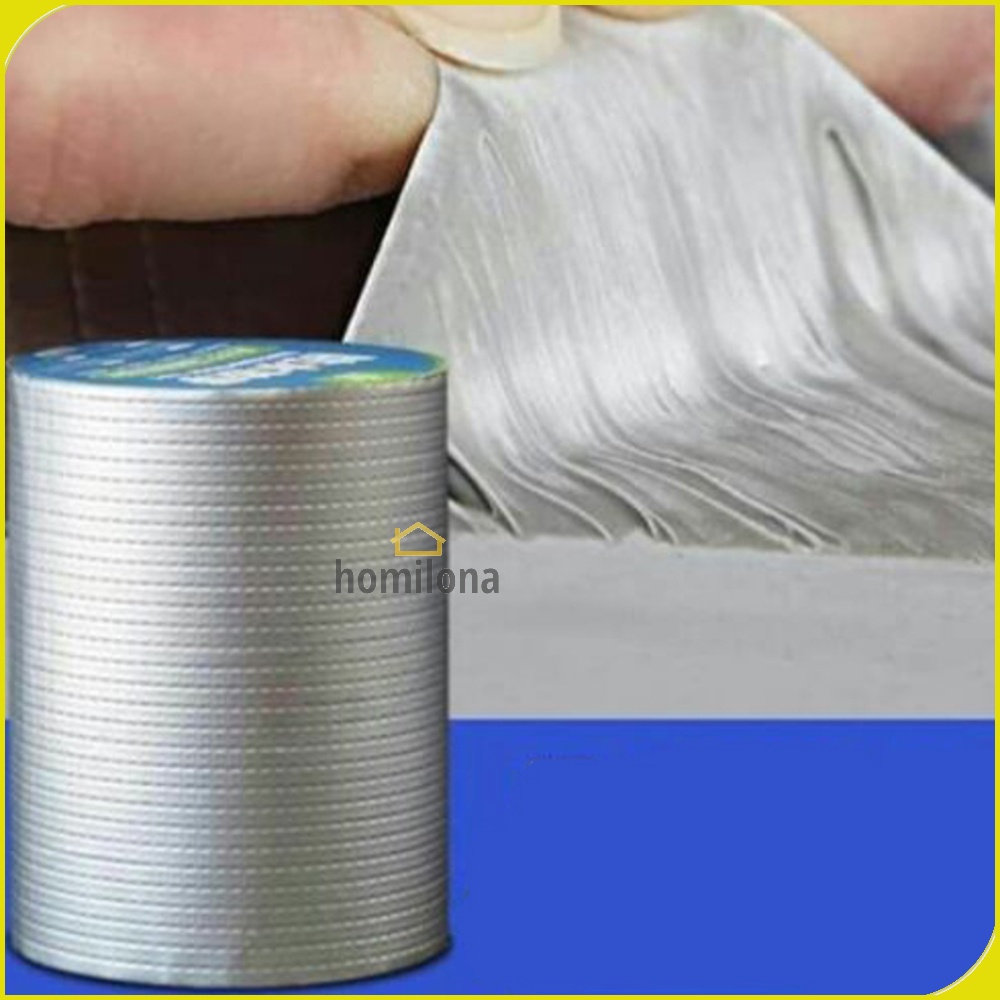 Lakban Aluminium Foil Butyl Super Adhesive Duct Tape Waterproof 10 cm x 5 m - TaffGUARD KYTO LS549 - Silver