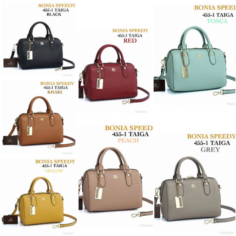 STOCK LENGKAP Handbag Bonia Speedy 455-1#A037 455-1 455  NEW LOGO BARU BEST SELLER SEMI PREMIUM