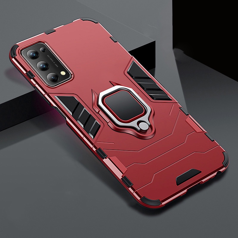 Casing Armor Shockproof + Stand Holder Magnetik Untuk OPPO Reno 5 Pro / 5G