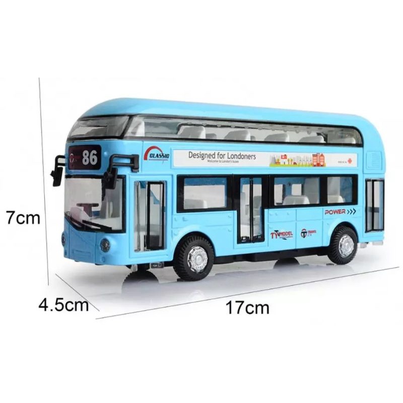 Mainan Diecast Bus London Miniatur Diecast Mobil Mobilan Bis Tingkat Luxury Bus