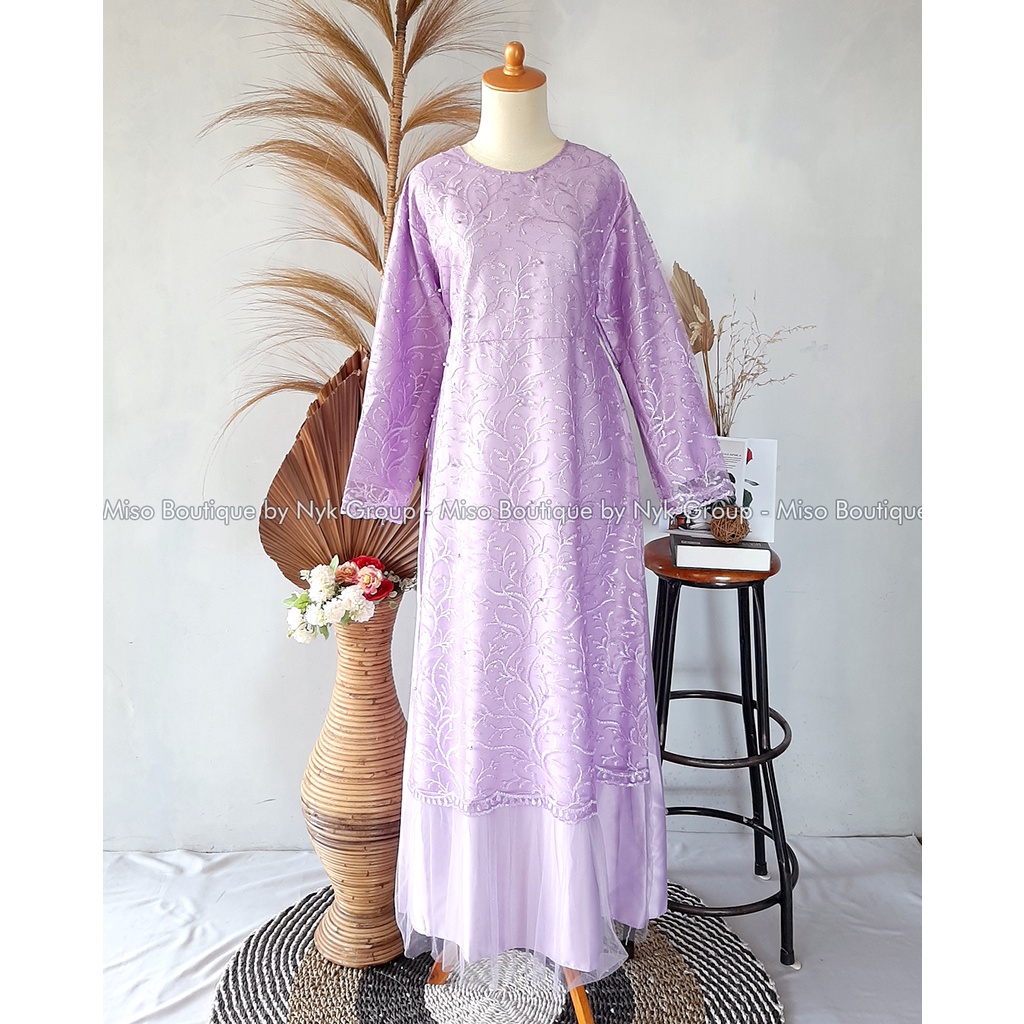 [NEW DRESS] Sabrina Gamis Mix Tile Mutiara - Pakaian Wanita Muslim - Dress Kondangan Wanita Terlaris - Dress Kondangan Seragam Bridesmaid - Gamis Wanita Terbaru - Maxi Dress Tulle Premium