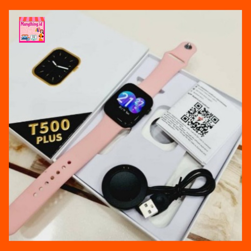 Jam tangan Smartwatch T500+ Plus Cowok Cewek Strap Rubber