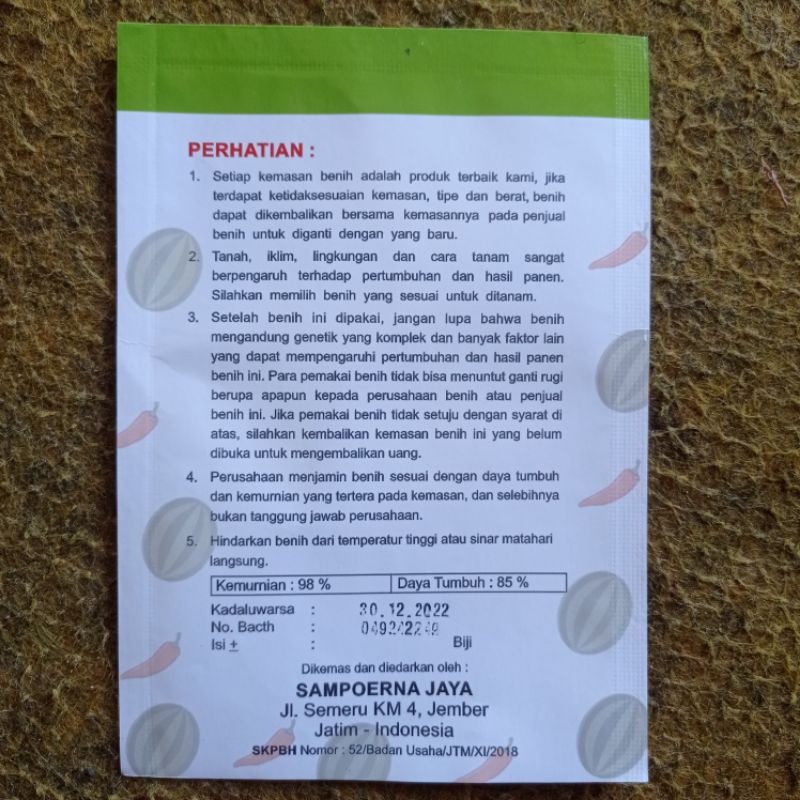 Benih semangka non biji bulat