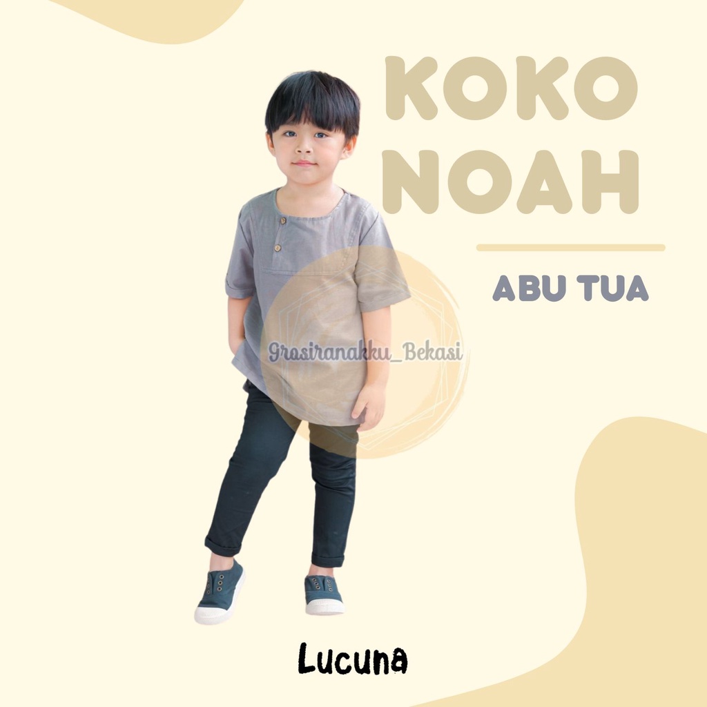 Koko Anak Noah Lucuna Linen Warna Grey 1-5thn