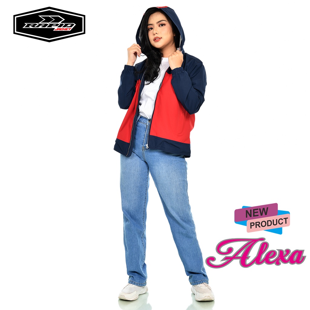 Jaket parasut wanita RAPID ALEXA  parasit hoodie terbaru jacket motor cewe anti air dan antiangin