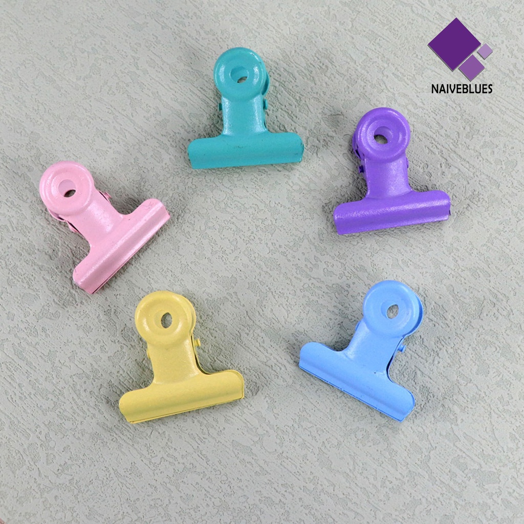 Naiveblue &gt; 5Pcs / Set Klip / Jepit Kuku Palsu Bahan Metal Untuk Nail Art