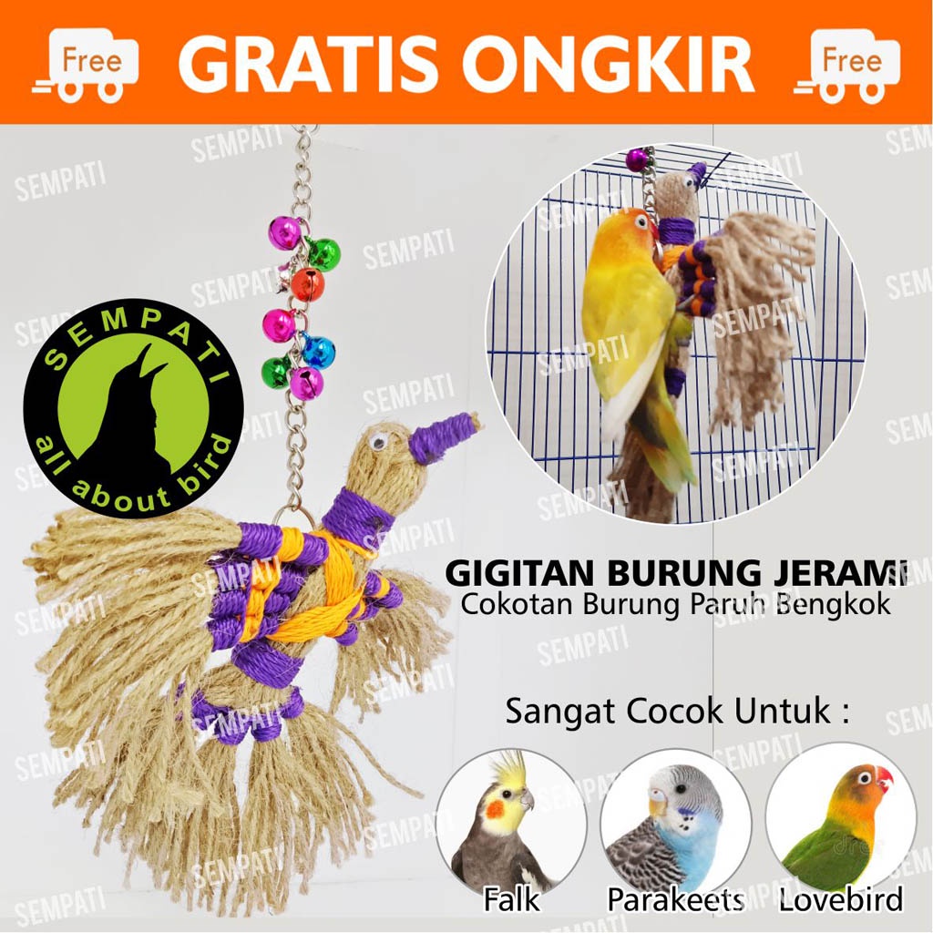 GIGITAN FLYING BIRD MAINAN BURUNG LOVEBIRD LOVE BIRD PARKIT NURI KAKATUA PARROT FALK SUNCONURE GTBRG