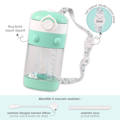 Babyqlo Botol Minum Anak / Koala Baby Straw Cup With Handle Bq 7004