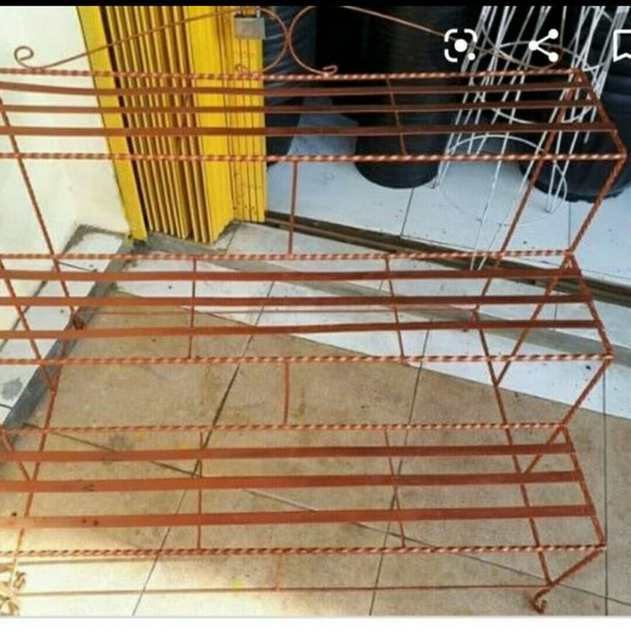 rak besi pot bunga 3 susun besar am taman