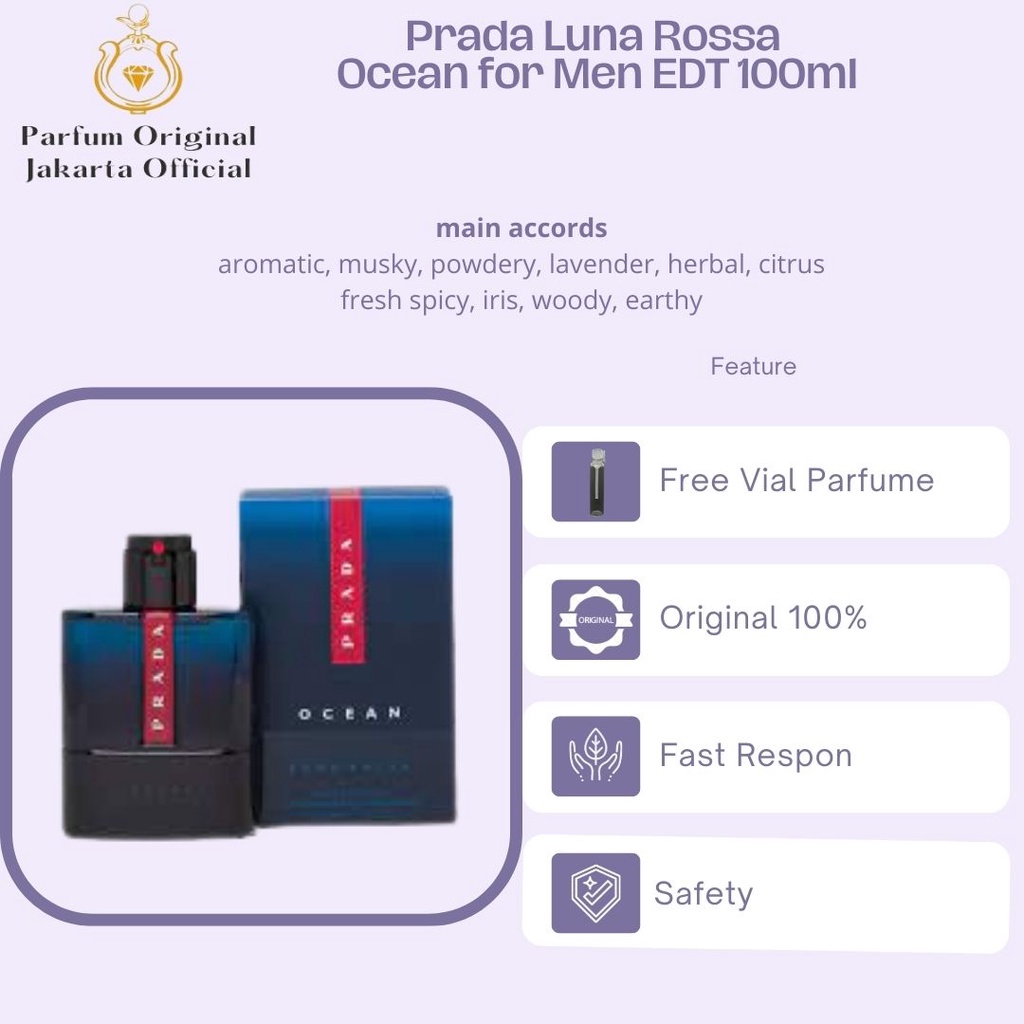 Parfum Parfume Perfume Asli Perawatan Kecantikan Original Import Branded Pria Laki Laki Cowok Prada 