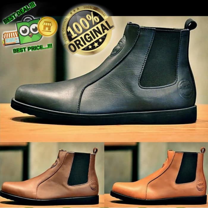 Dijual NEW SEPATU CHELSEA BOOTS KULIT ASLI BOOT SLOP TANPA TALI FORMAL PRIA - Hitam, 40 Murah