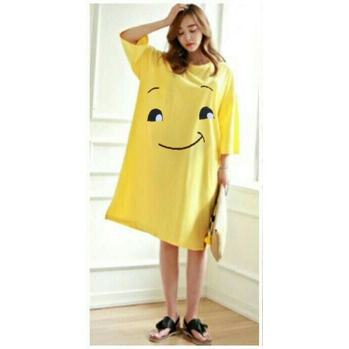 long dress maxi big size jumbo smile senyum ceria fashion wanita daster jumbo good quality