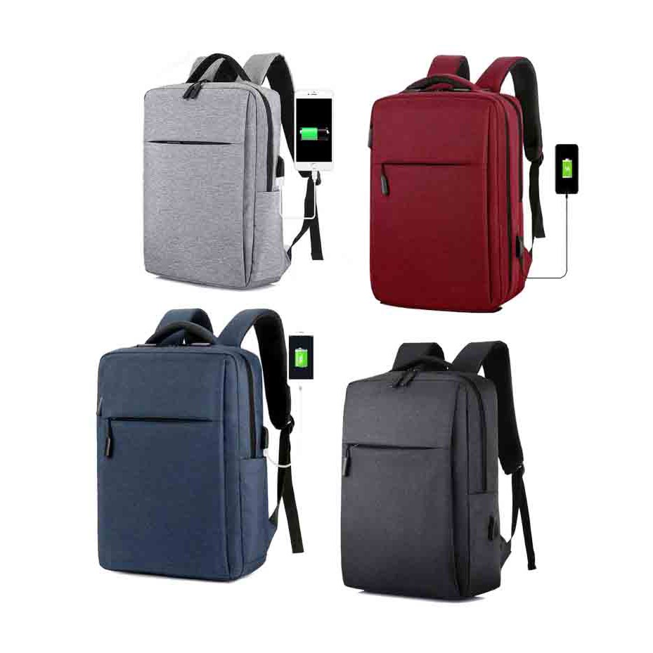 Tas Laptop Backpack Ransel Waterproof with USB Port 14 - 15.6 inch