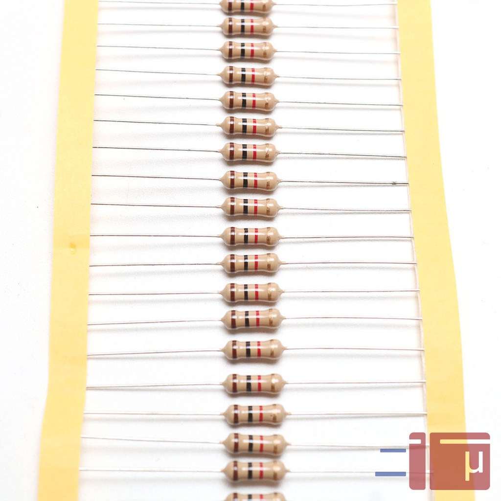 x10 Resistor 1K 1/2W Karbon 5% Taiwan Kaki Tembaga