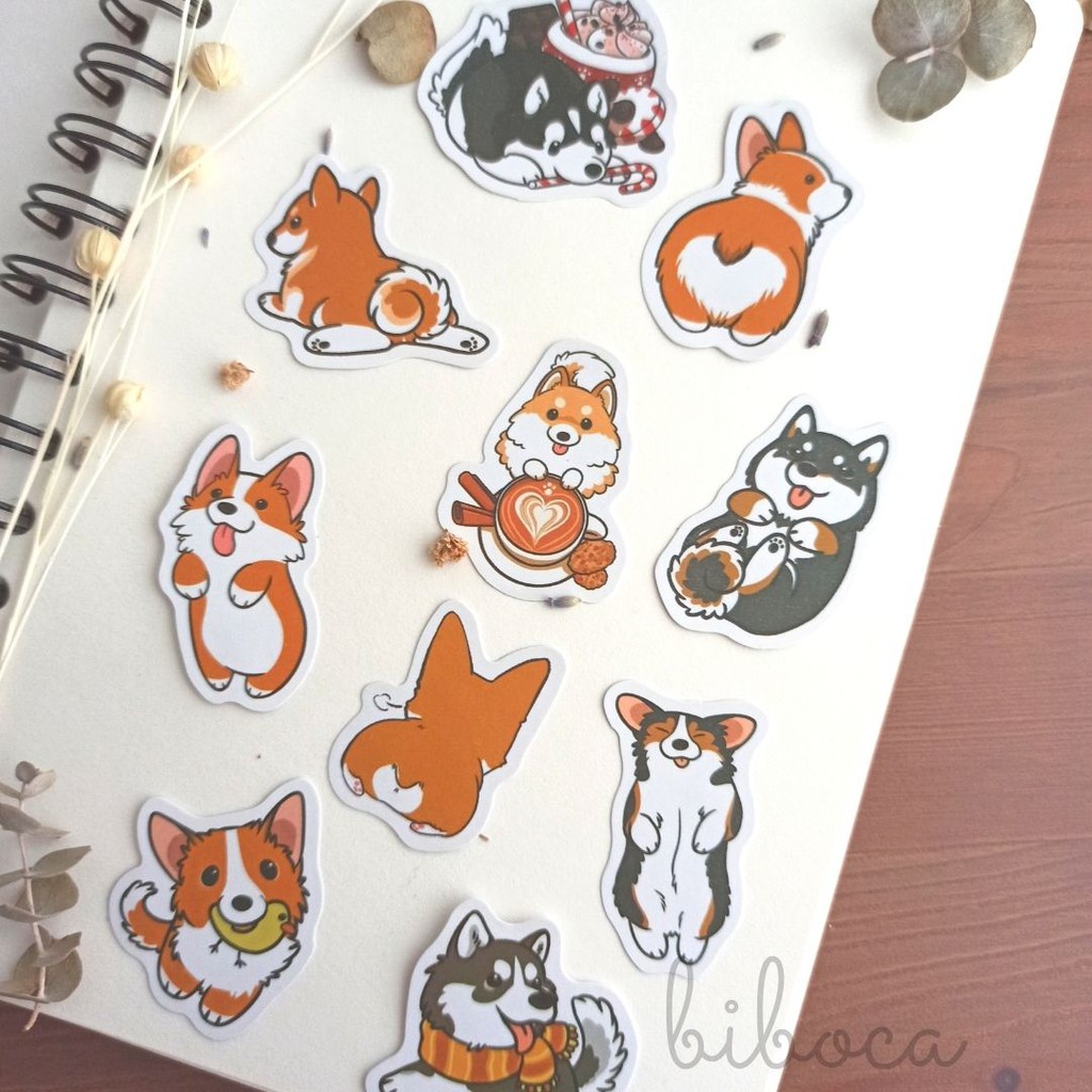 

Sticker Animal Doggy Journal Scrapbooking BUJO Planner Stationery Diary Stiker Kertas Paper biboca