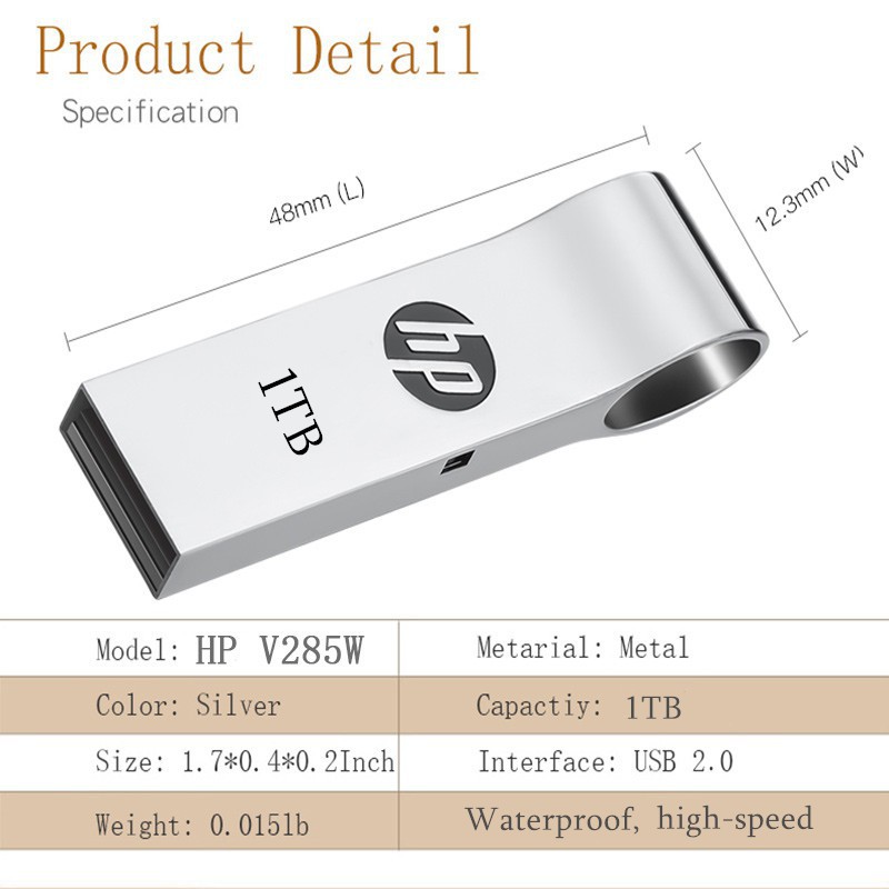 USB Drive 2.0 Metal 1TB + Adaptor OTG