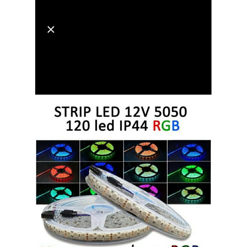 led strip rgb 12v tipe 5050 120led/meter panjang 1rol 5meter waterproof