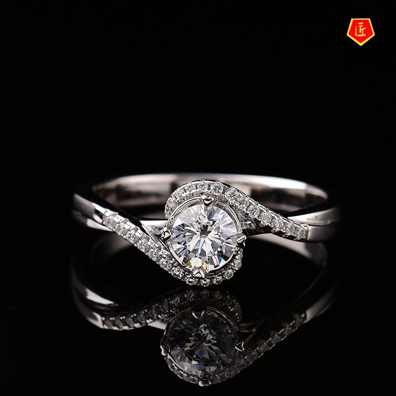 [Ready Stock]Women's Pt950 Moissanite Angel Eyes Ring