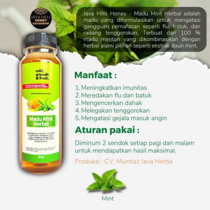 

Madu Mint Java Hills Honey
