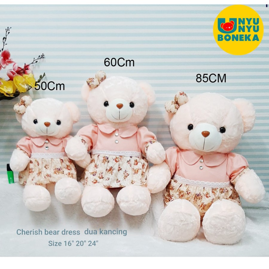 Teddy Bear Dress Flower Big Jumbo Esklusif Beruang House Valentine Kado Ultah Anniverssary