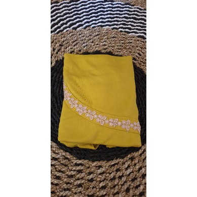 rizfaimelda-(COD)Jilbab Instan Jumbo Serut Renda KupuKupu Hijab Mawadah Jersey-Lemon