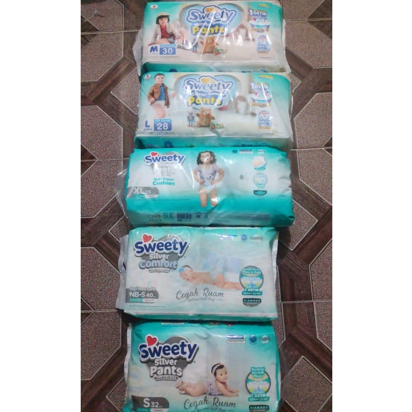 PAMPERS SWEETY SILVER PANST L 28 PCS