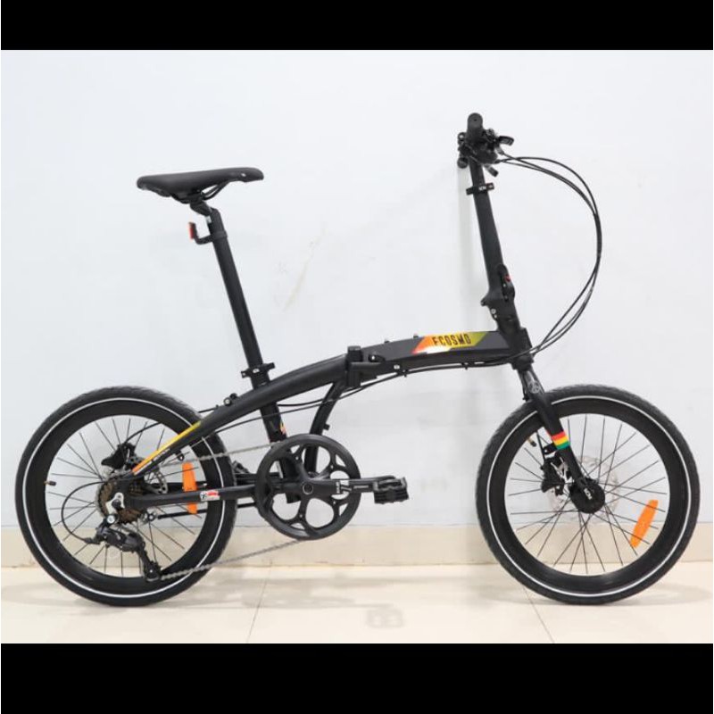 Sepeda Lipat 20 Inch Element Ecosmo Reggae Edition Black 8Speed Hydraulic