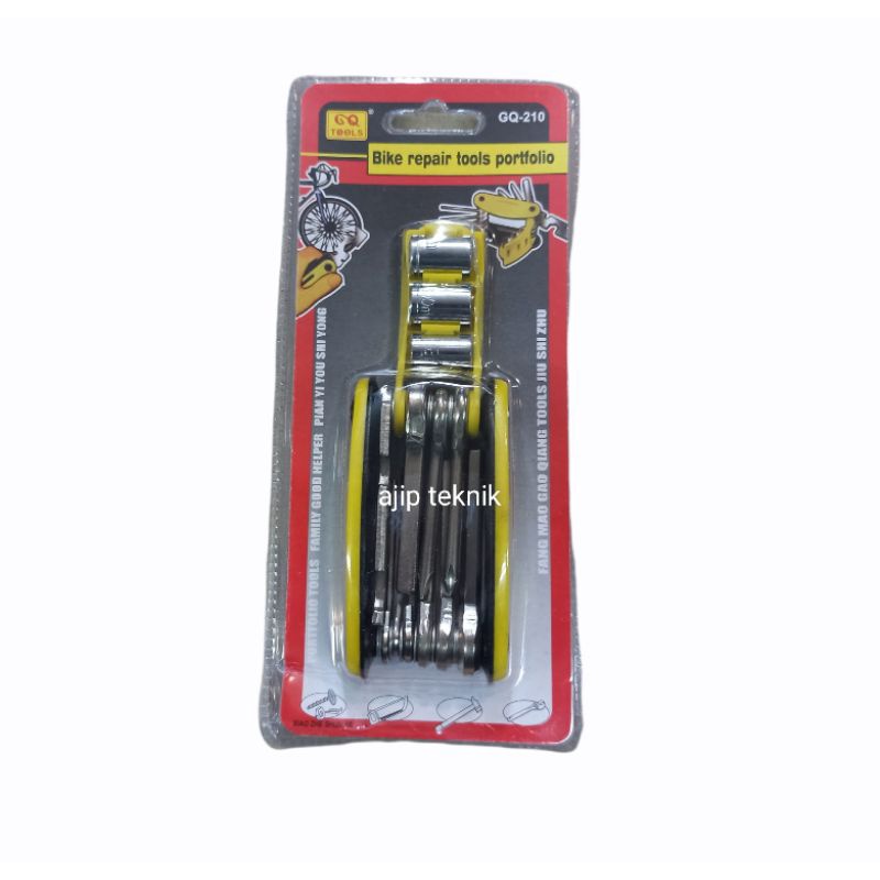 Kunci Reparasi Sepeda Lipat Kuning Multifungsi - Bike Repair Tools