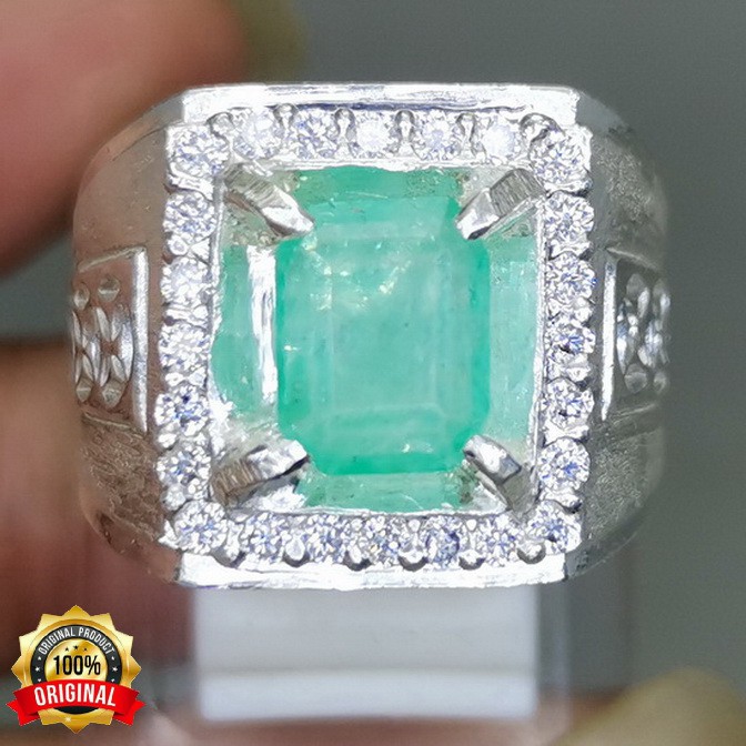 CINCIN BATU AKIK NATURAL EMERALD BERYL ZAMRUD COLOMBIA ASLI