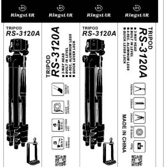 Tripod 1.2Meter Ringstar RS-3110A For Camera DSLR / Handphone dll / Tripod Ringstar / Tripod Camera