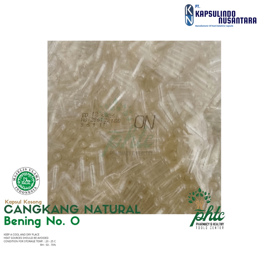 KAPSULINDO Cangkang Kapsul Kosong No 0 - BENING l Transparant . Cangkang Kapsul Natural No 0