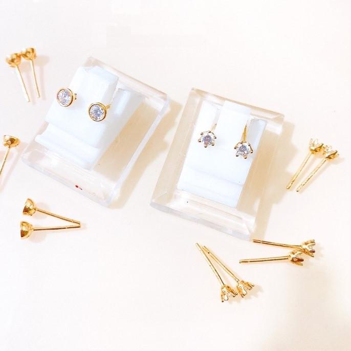 BAYAR DITEMPAT✔️Giwang / Anting Tusuk Emas Desi / Solitaire 8K - SDW Gold -|SQ5