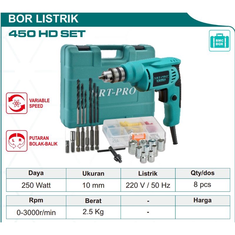 BOR 10MM SET NRT-PRO 450HD 250WATT