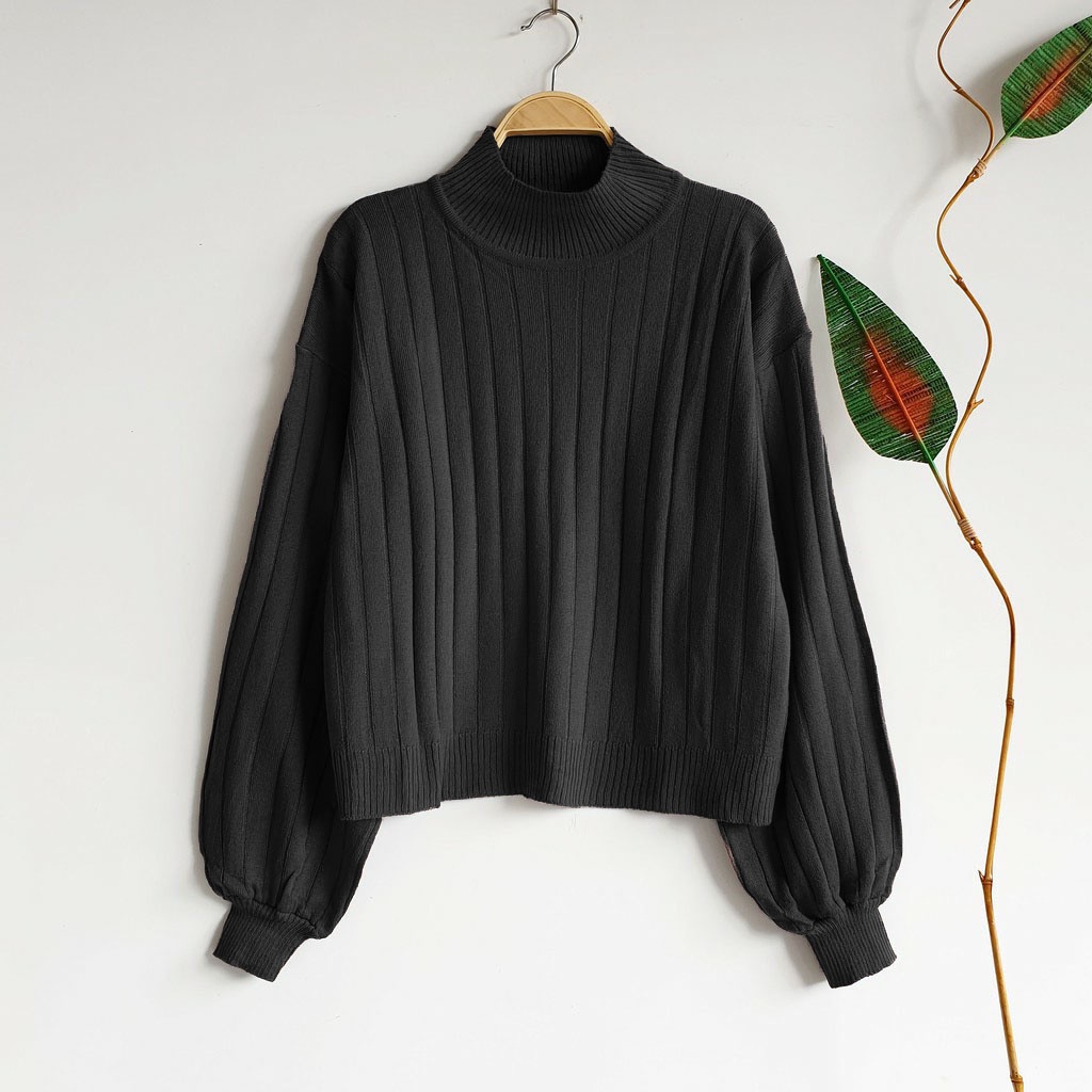 Rajut Oversize Sweater Jovanka Turtleneck Wanita Tebal Jovanca Knitwear Premium Oversized Murah