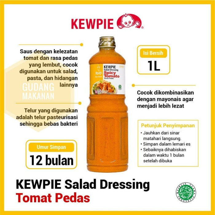 

v01vss Kewpie Salad Dressing Spicy Tomato 1 Liter - Ekstra Bubble Fsfs201