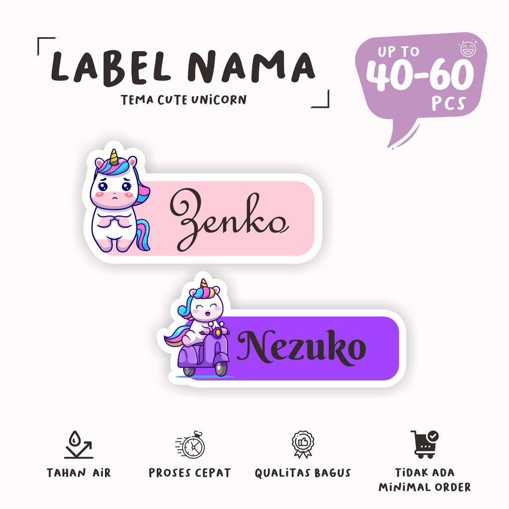 

(40 - 60 pcs) stiker KAWAII UNICORN|stiker nama lucu/murah anti air