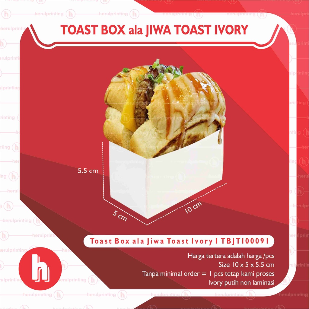 [50 PCS] Toast Box ala Jiwa Toast Ivory 10x5x5.5 I TBJTI00091