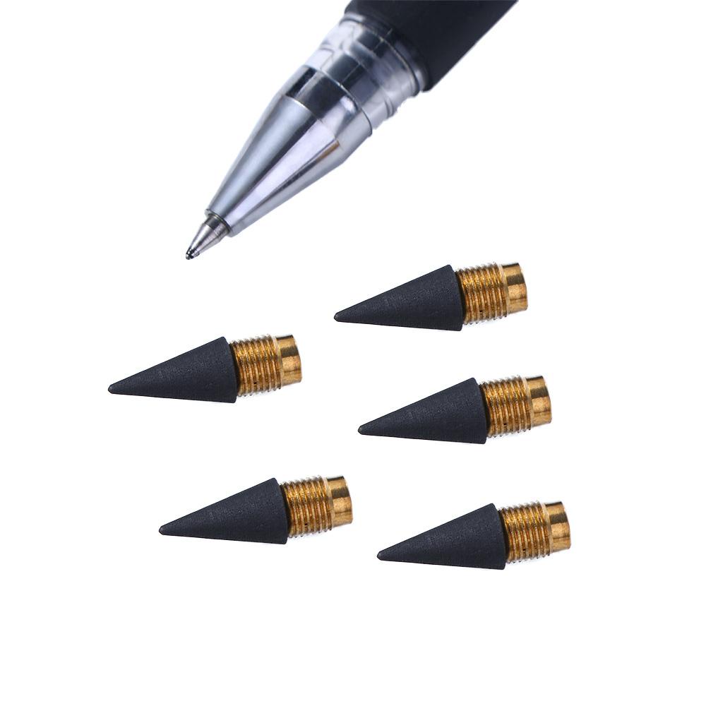 Mxbeauty Eternal Pencil Nib 5Pcs Stationery Tanpa Tinta Pen Universa Replaceable Unlimited Tulisan Ujung Kepala Pensil