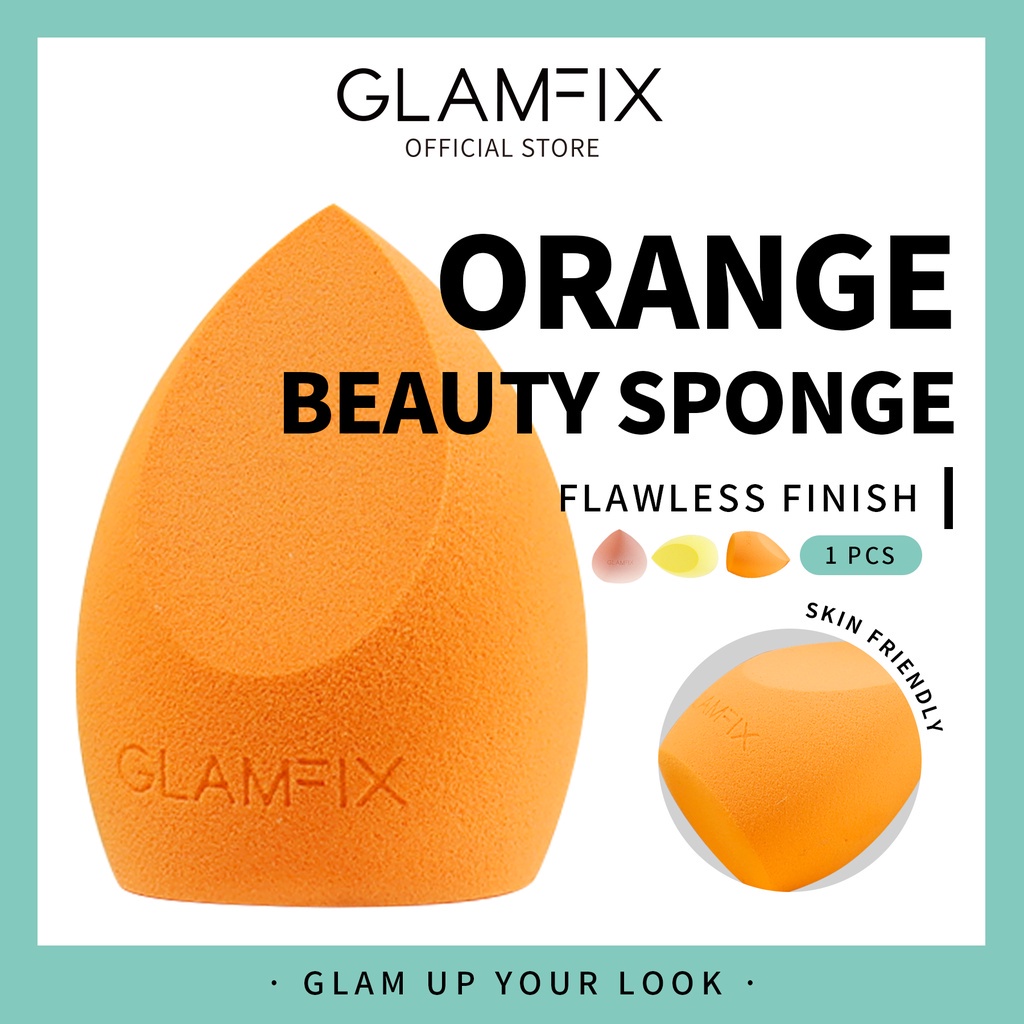 GLAMFIX Blossom Beauty Sponge Orange _ Beauty Blender Spons Foundation | GLAM FIX Alat Kecantikan Makeup by YOU