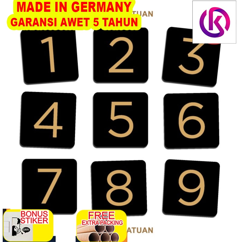 

Promo Signage AKRILIK - NOMOR MEJA HITAM SQUARE - table number Sign 7.5 cm