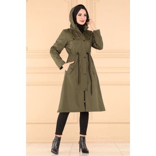 jaket wanita jaket coat panjang hijaket