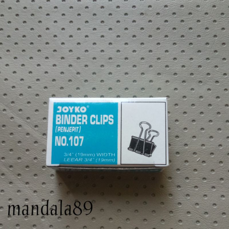 

Binder clip no.107 merk Joyko @12 pcs