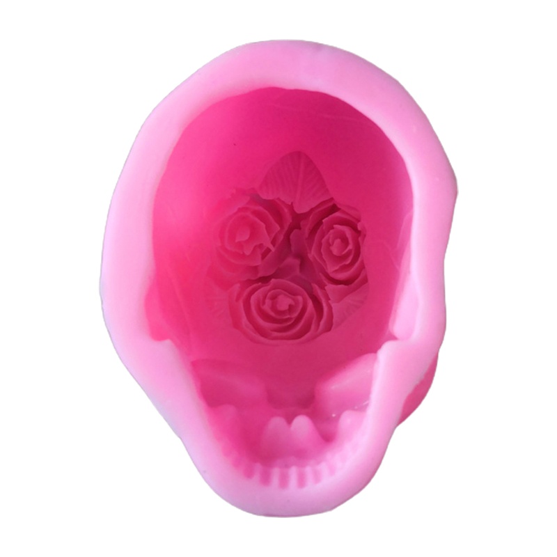 SIY  3D Rose Flower Skull Epoxy Resin Mold Home Decorations Ornaments Casting Silicone Mould DIY Crafts Plaster Candle Making Tools