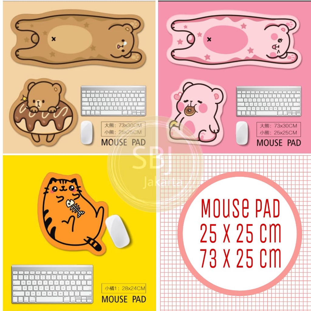 Mouse Pad Korea Premium Tebal kualitas Top Anti Slip Motif Kartun SB02 Large Size mousepad