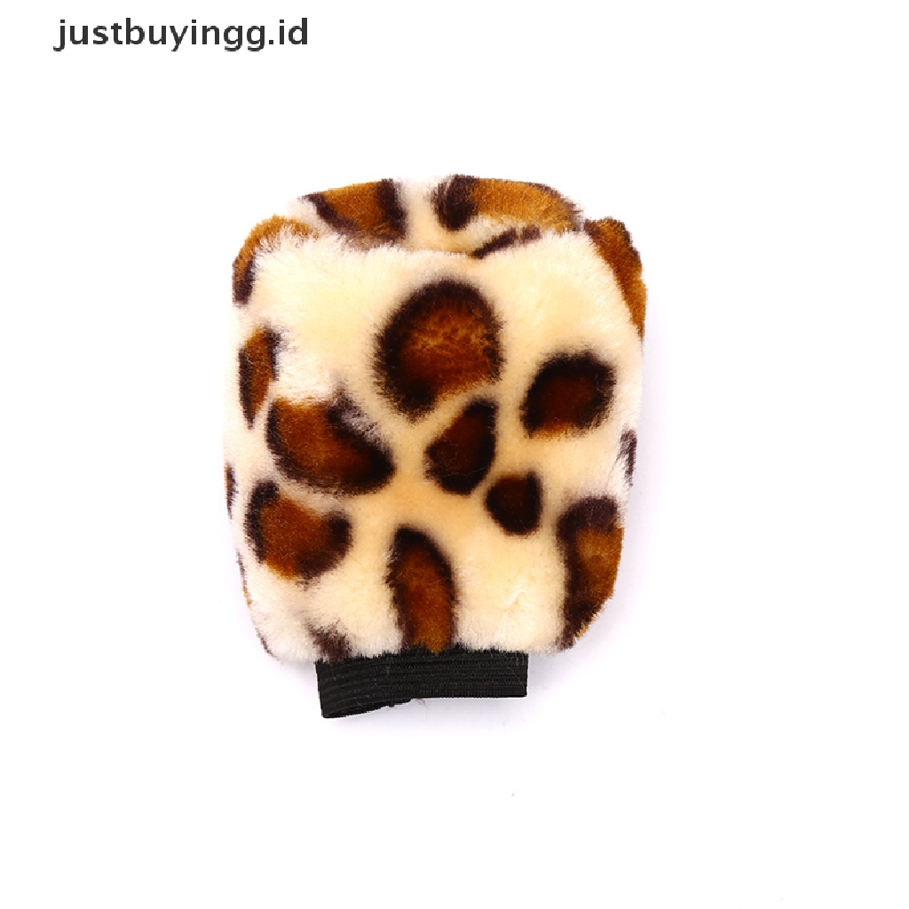 3pcs / Set Cover Stir Mobil Motif Leopard Bahan Plush Untuk Musim Dingin